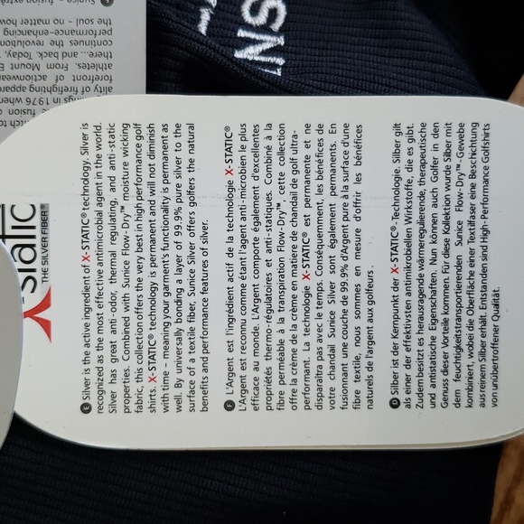 (L) NWT Sunice Silver X-Static Flow-Dry Moisture Wicking Performance Wear Golf - Picture 7 of 17